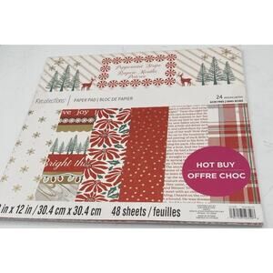 NEW Peppermint Stripe Recollections 12X12 Scrapbook Paper 24 designs 48 sheets